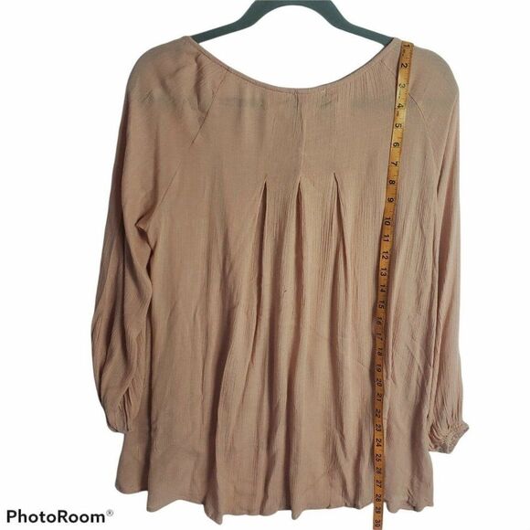 Oddi Peach With Crochet Details Pheasant Blouse - Picture 5 of 8